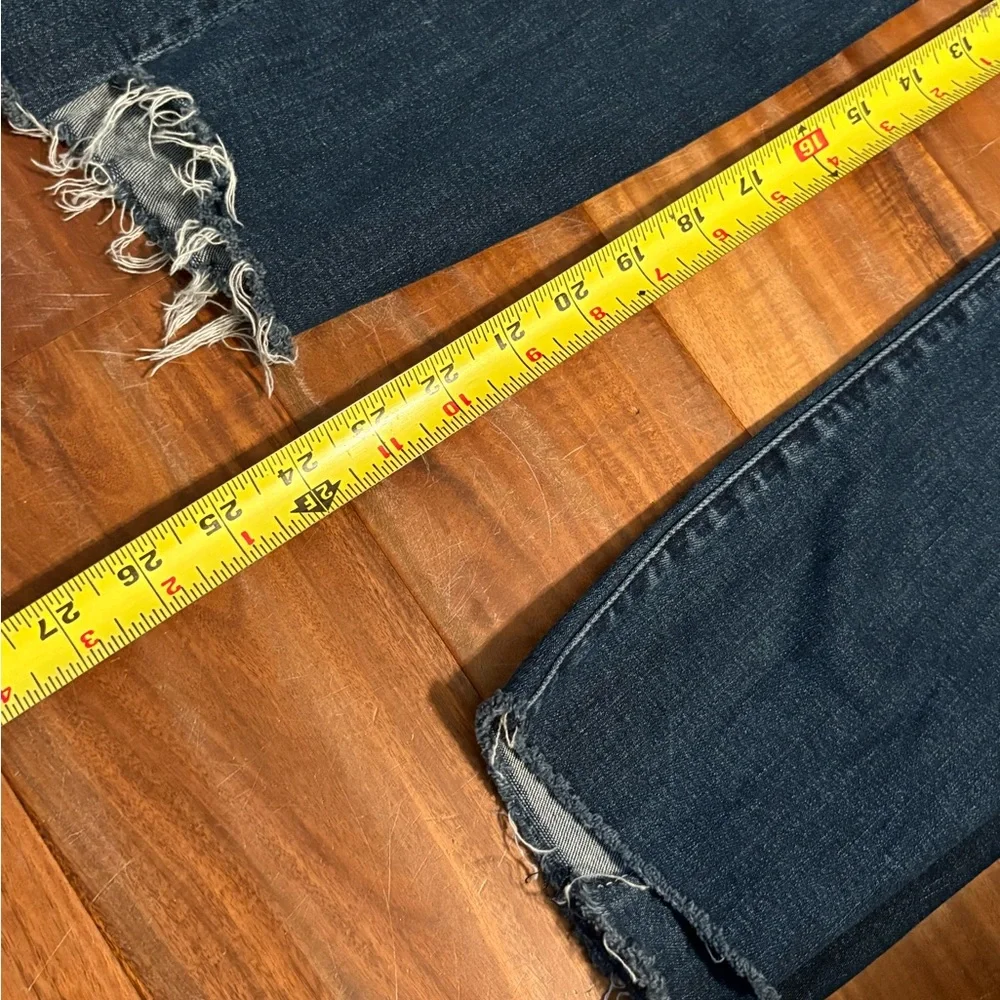 MOTHER The Insider Crop‎ Step Fray Hem Jeans Women’s 25 Dark Wash Raw Hem (0410)